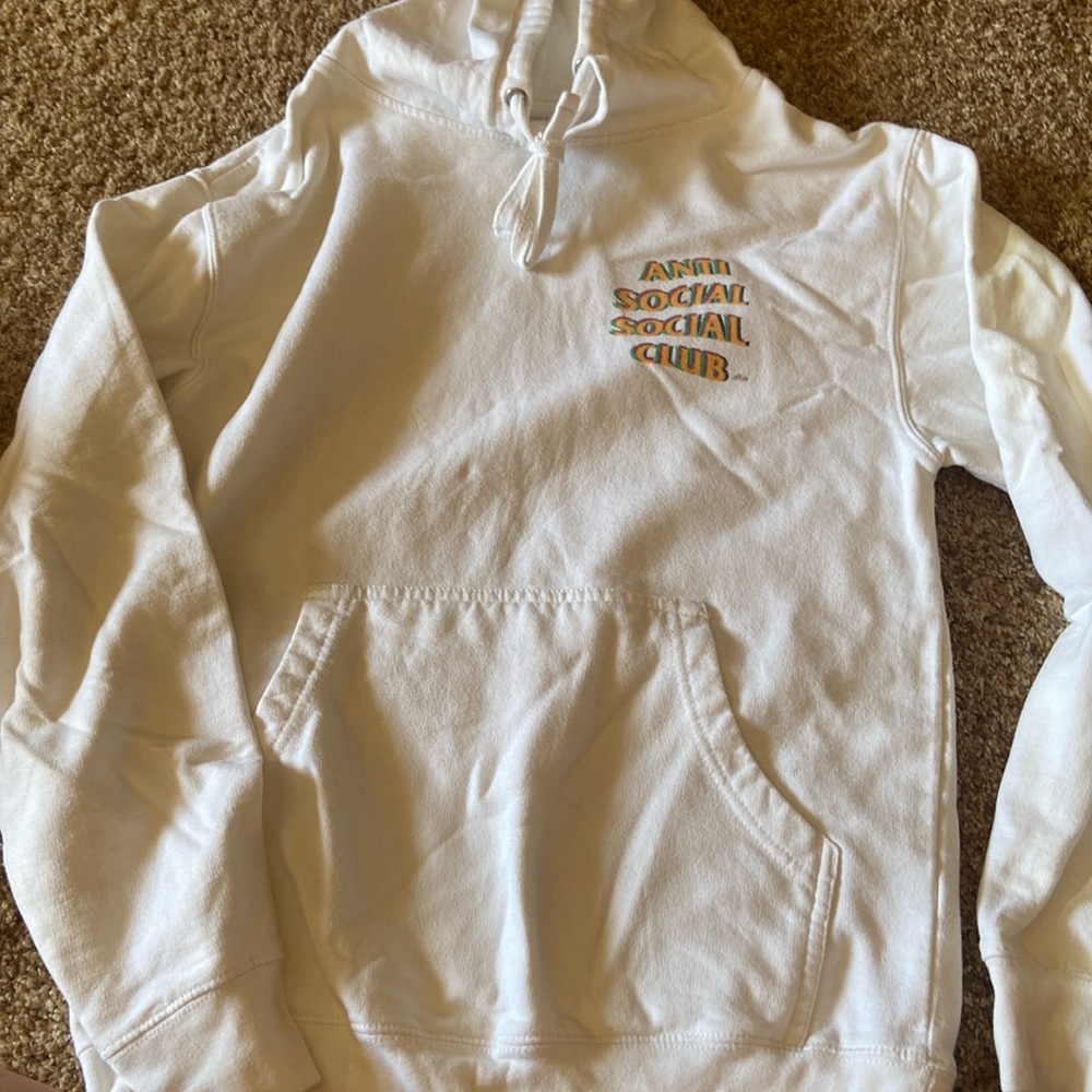 Anti social social white hoodie